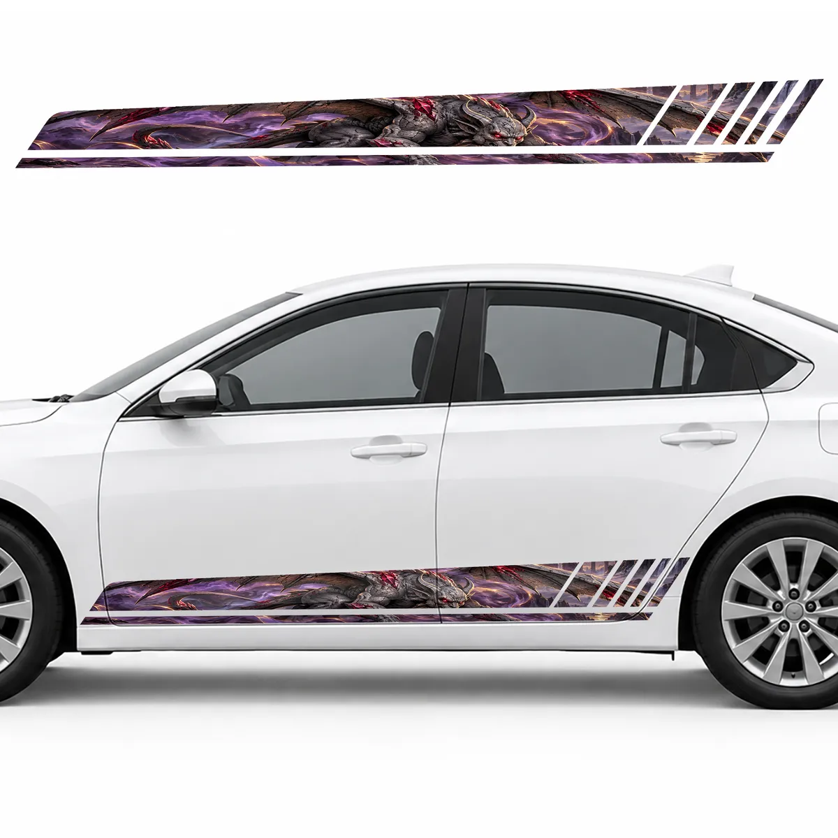 Stone Gargoyle in Purple Mist GT racing side door stripes decals stickers for Cars