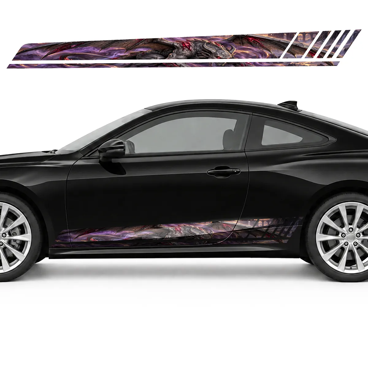 Stone Gargoyle in Purple Mist GT racing side door stripes, view 3 of 4