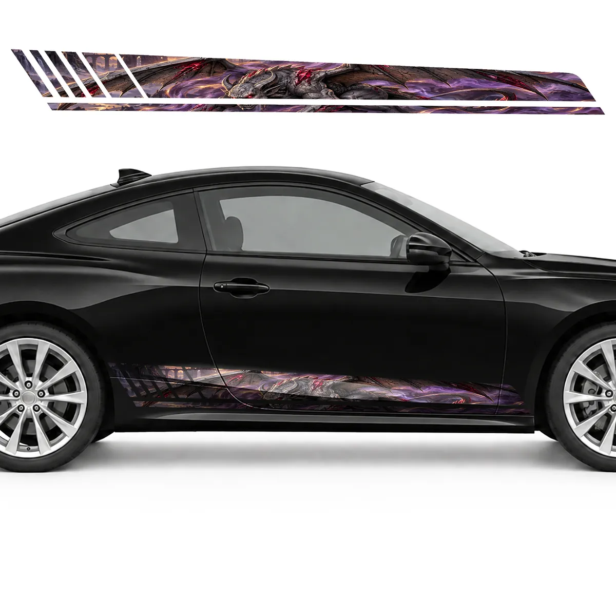 Stone Gargoyle in Purple Mist GT racing side door stripes, view 4 of 4