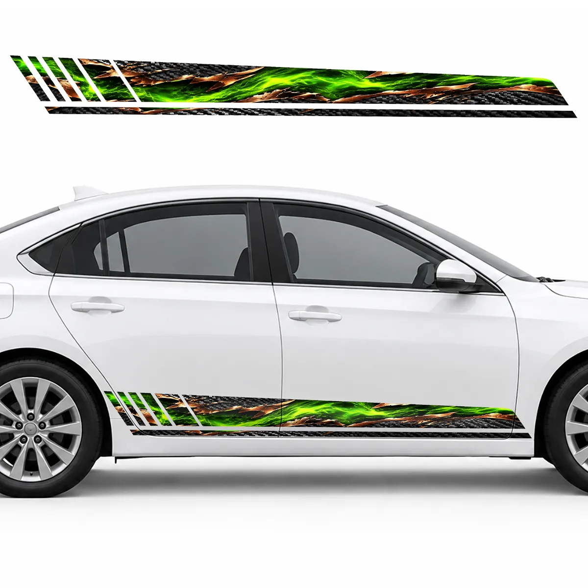 Carbon Fiber Rift with a Lime Glow GT racing side door, view 2 of 4