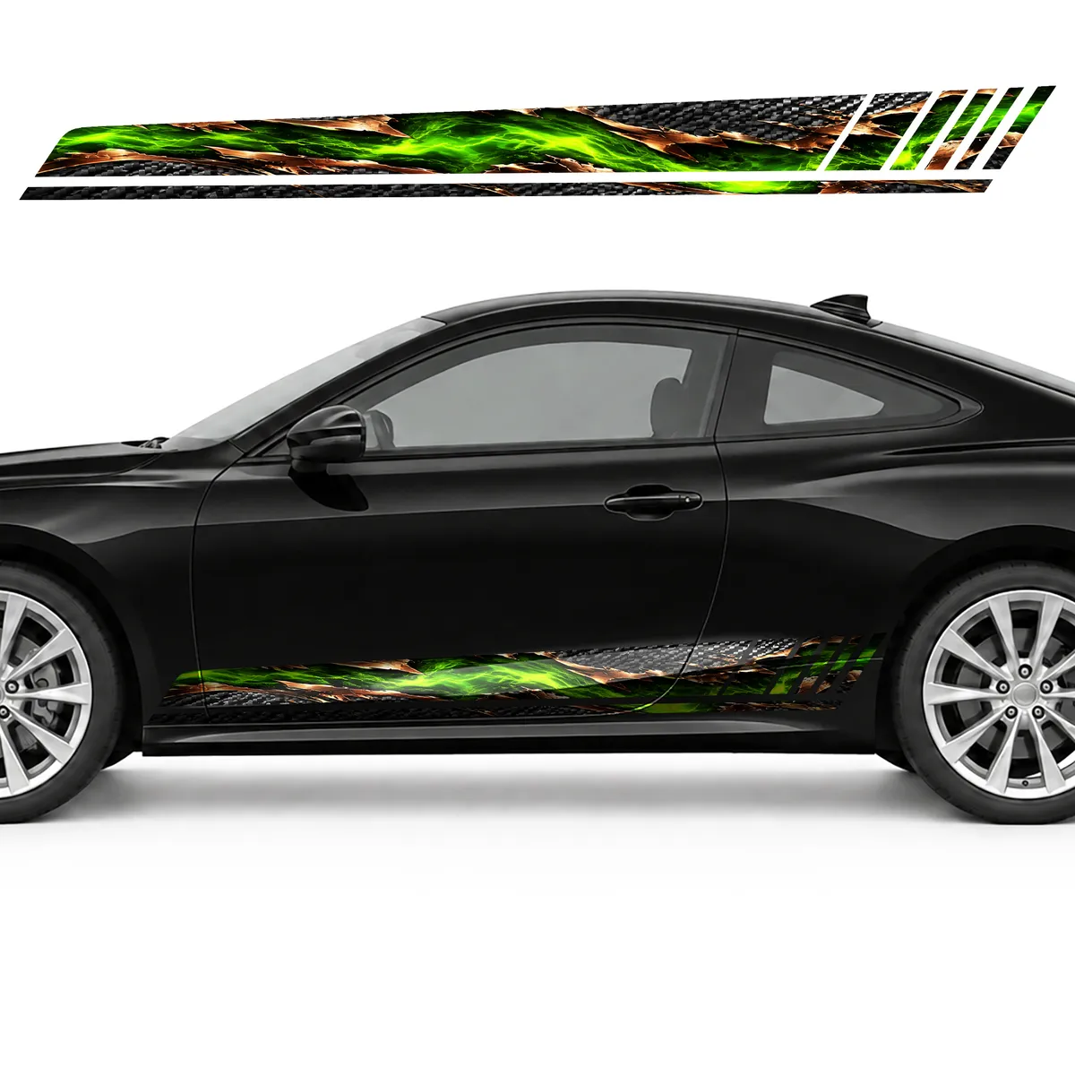 Carbon Fiber Rift with a Lime Glow GT racing side door, view 3 of 4