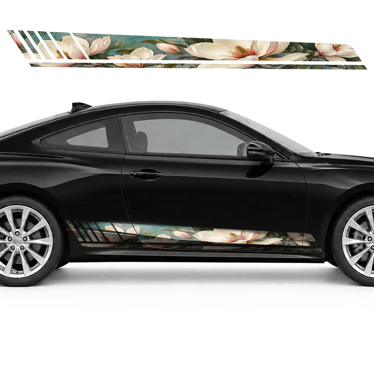 Blooming Magnolia on Turquoise GT racing side door stripes, view 4 of 4
