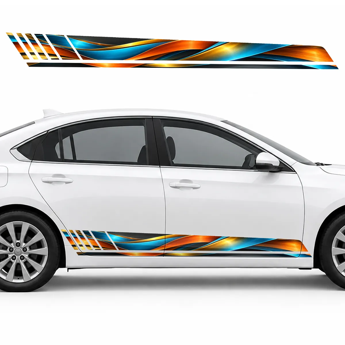 Colored Ribbons on Graphite GT racing side door stripes, view 2 of 4
