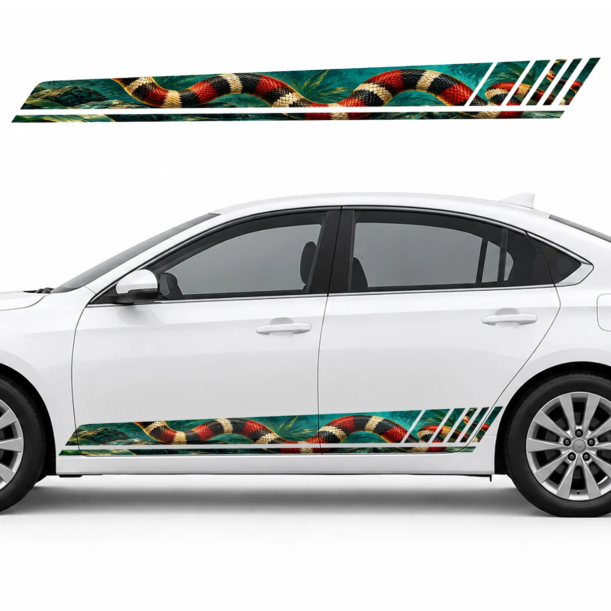 Coral Snake on a Turquoise Wave GT racing side door stripes decals stickers for Cars