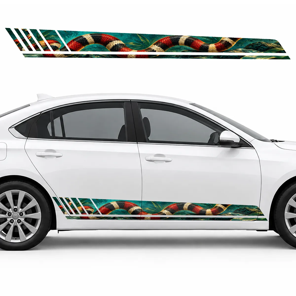Coral Snake on a Turquoise Wave GT racing side door stripes, view 2 of 4