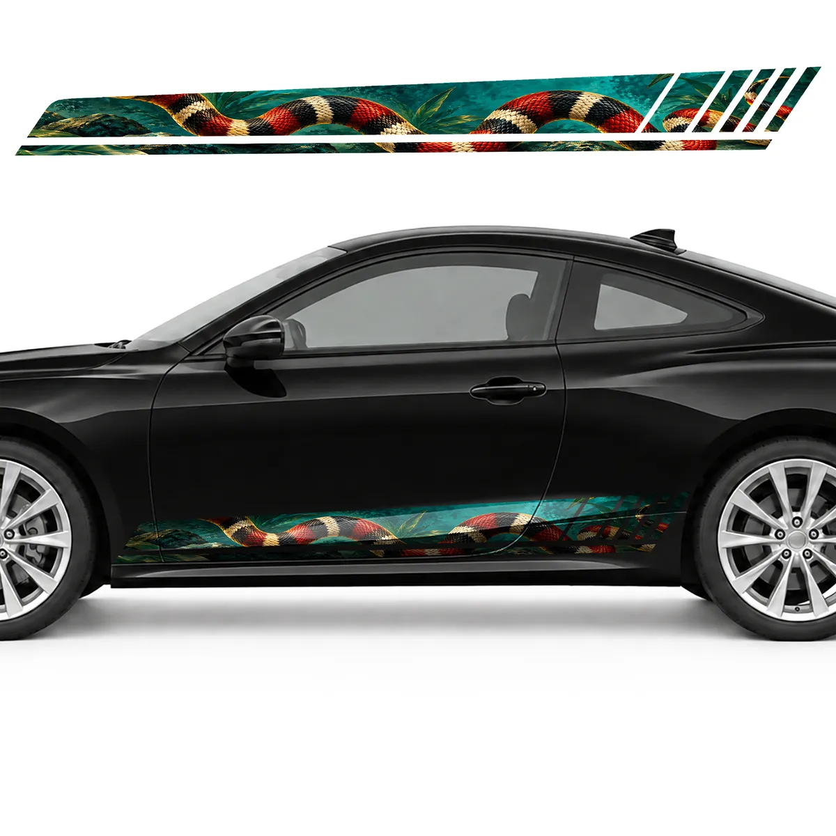 Coral Snake on a Turquoise Wave GT racing side door stripes, view 3 of 4