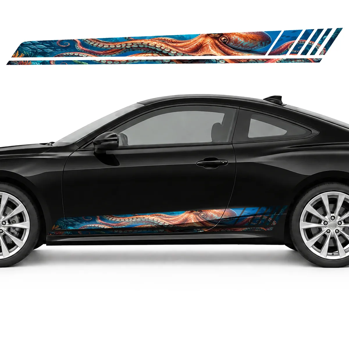 Coral Octopus in Turquoise and Cobalt Waters GT racing side, view 3 of 4