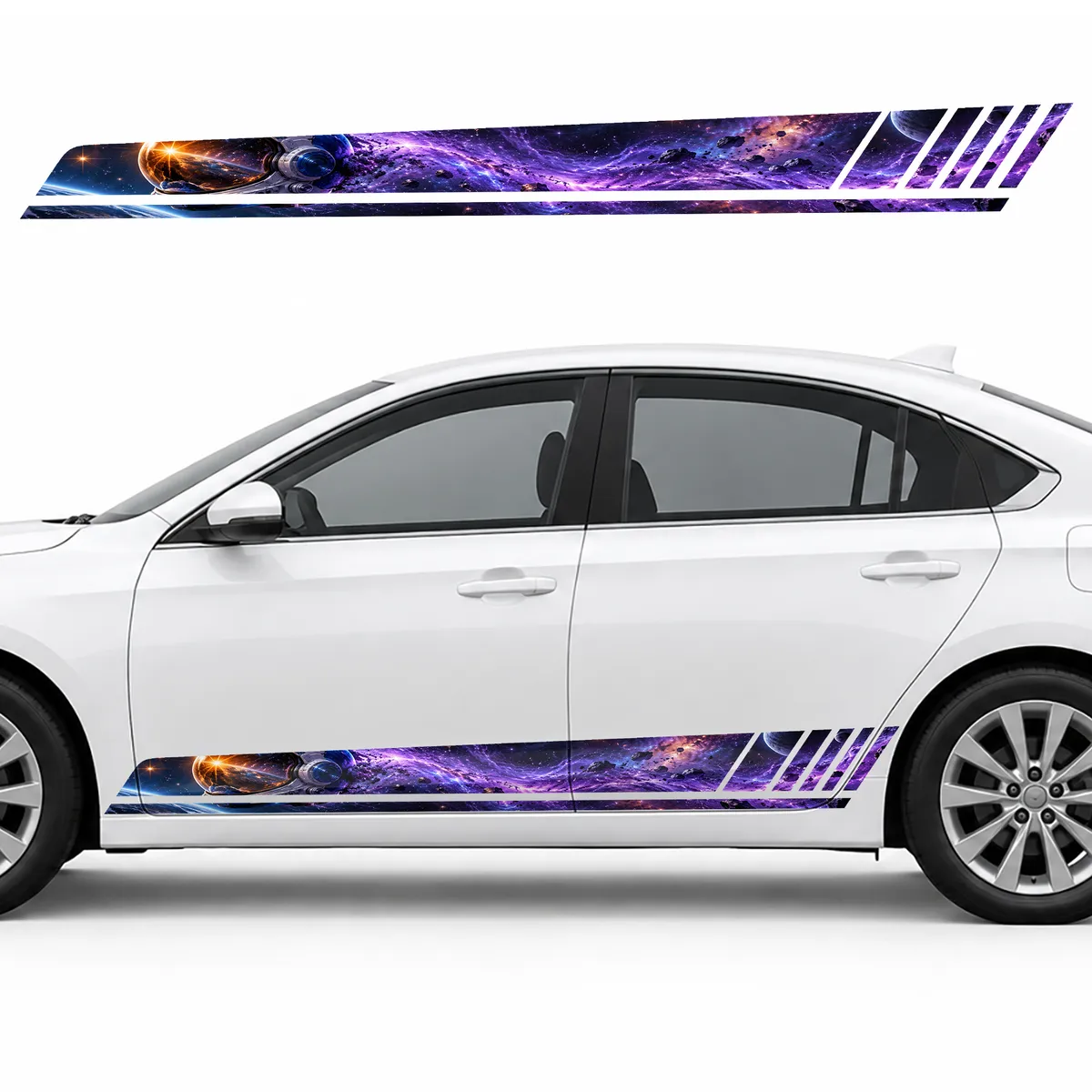 Space Helmet in a Purple Trail GT racing side door stripes decals stickers for Cars
