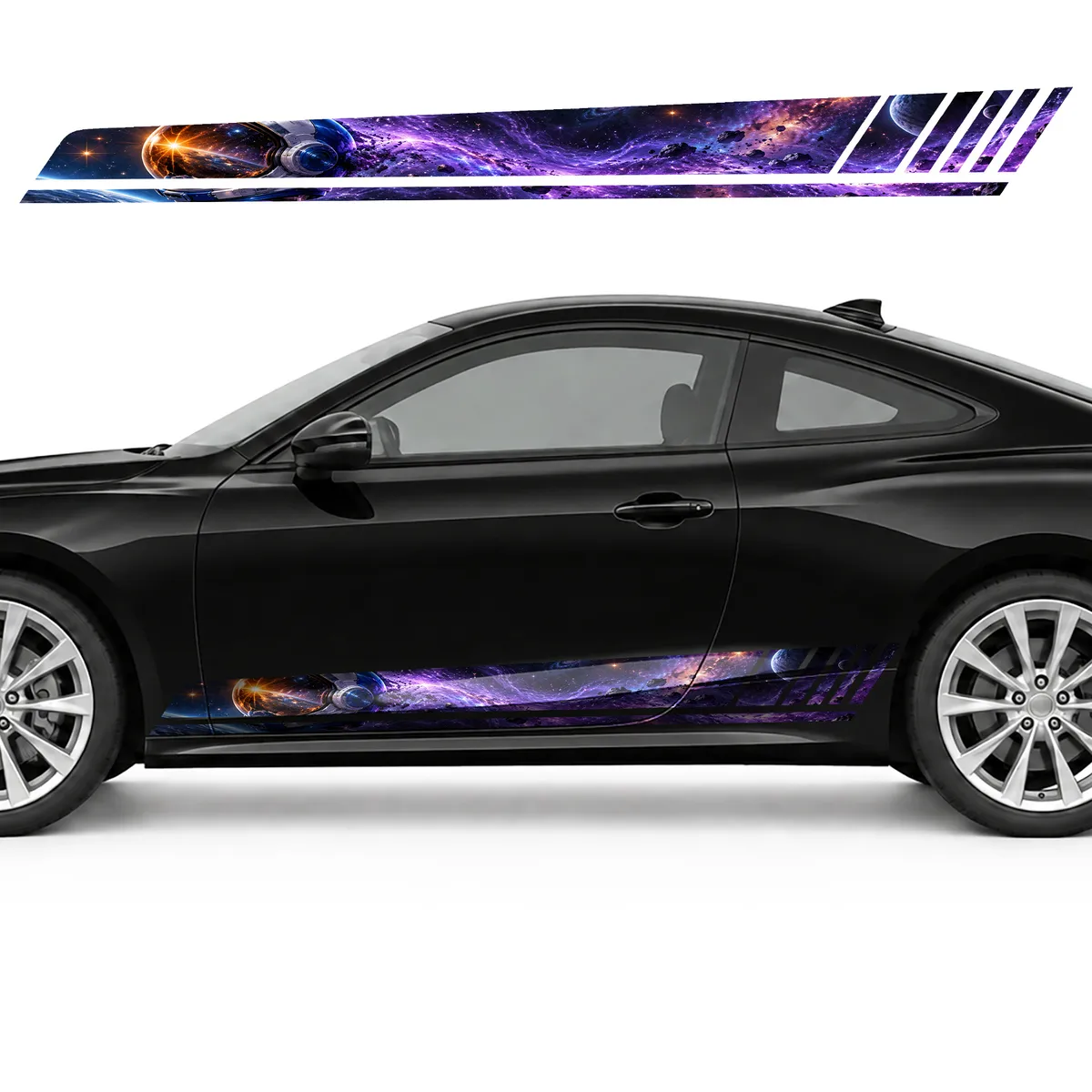 Space Helmet in a Purple Trail GT racing side door stripes, view 3 of 4