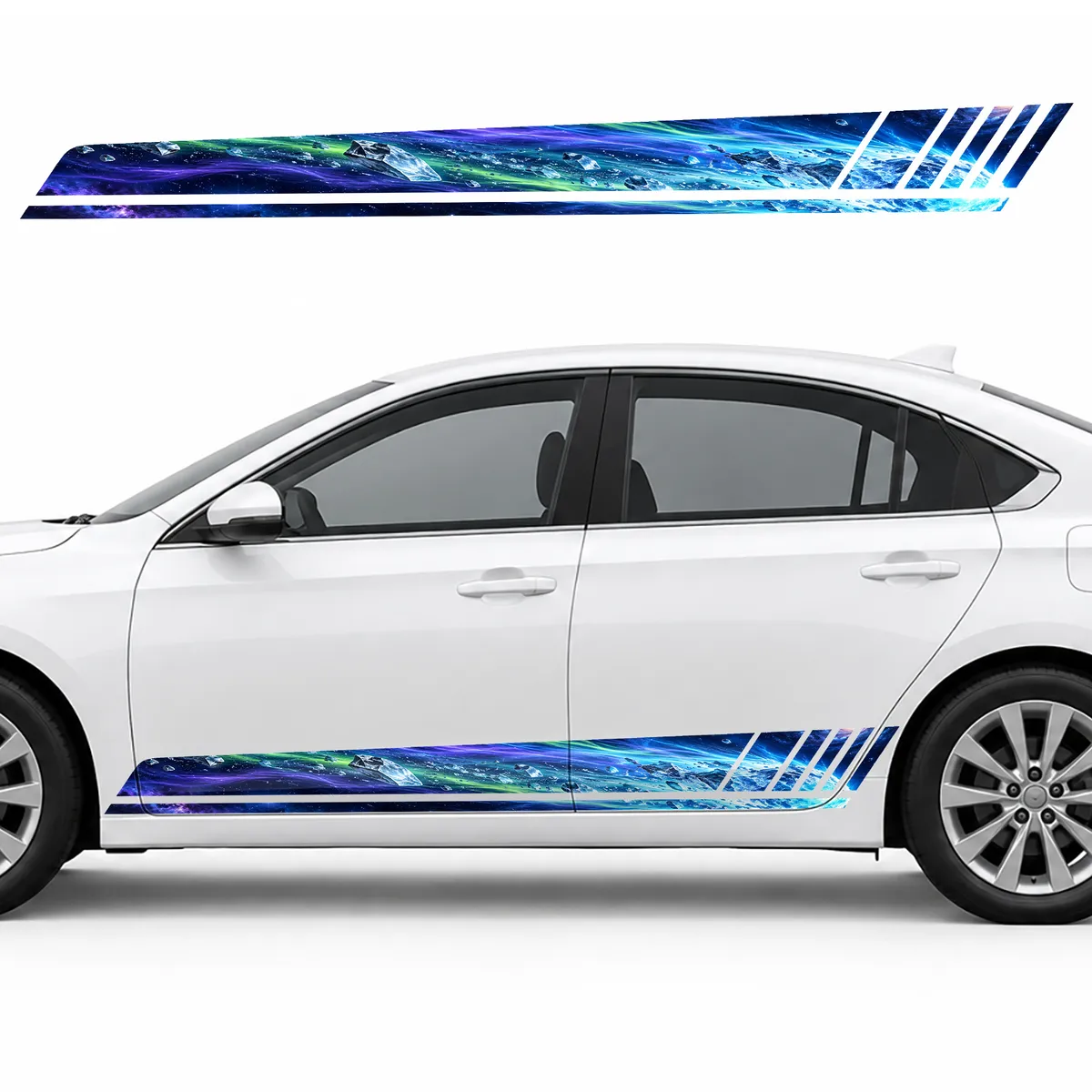 Ice Comet with Neon Tails GT racing side door stripes decals stickers for Cars