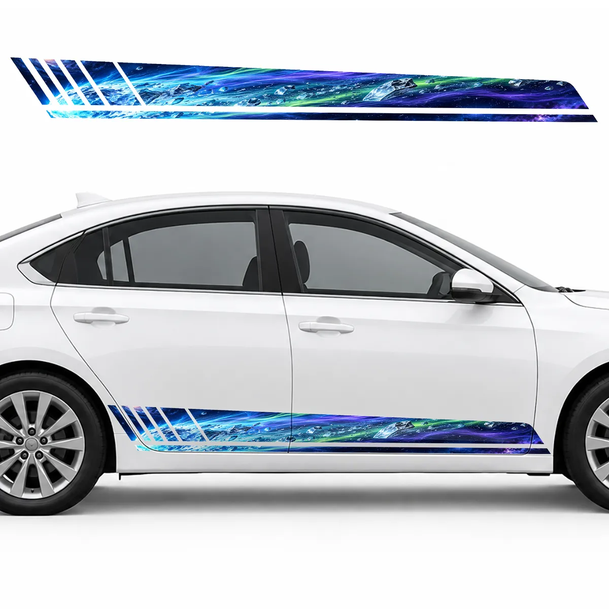 Ice Comet with Neon Tails GT racing side door stripes, view 2 of 4