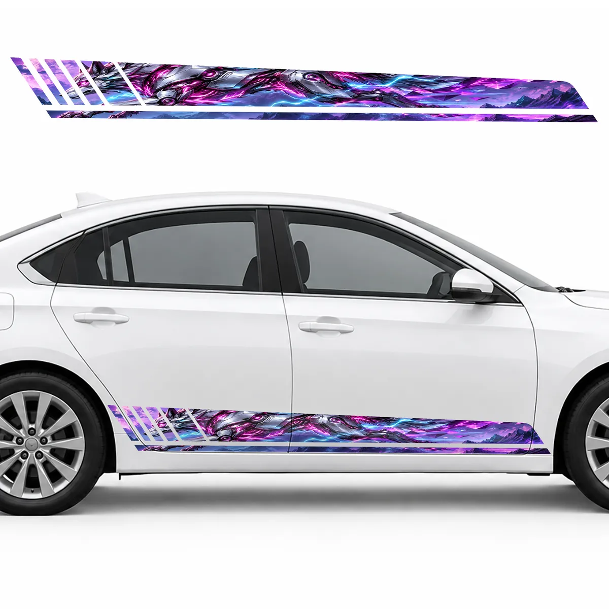 Cyber Wolf in Neon Geometric Trails GT racing side door, view 2 of 4