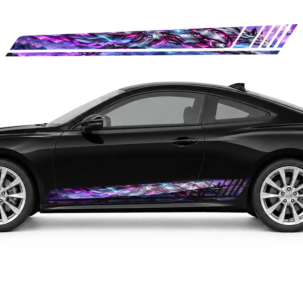 Cyber Wolf in Neon Geometric Trails GT racing side door, view 3 of 4