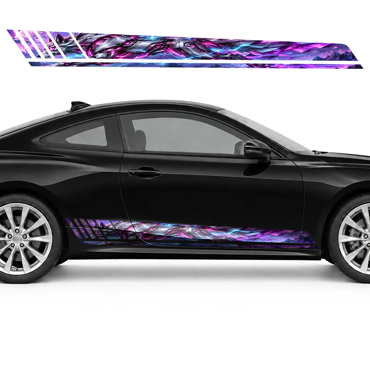 Cyber Wolf in Neon Geometric Trails GT racing side door, view 4 of 4