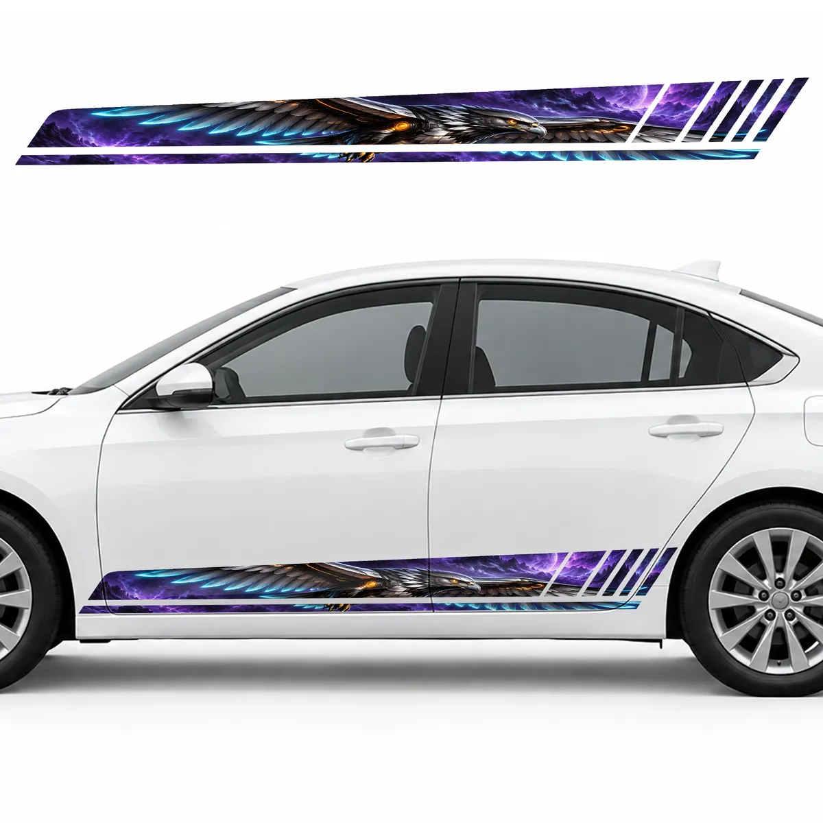 Cyber Hawk in Purple Haze GT racing side door stripes decals stickers for Cars