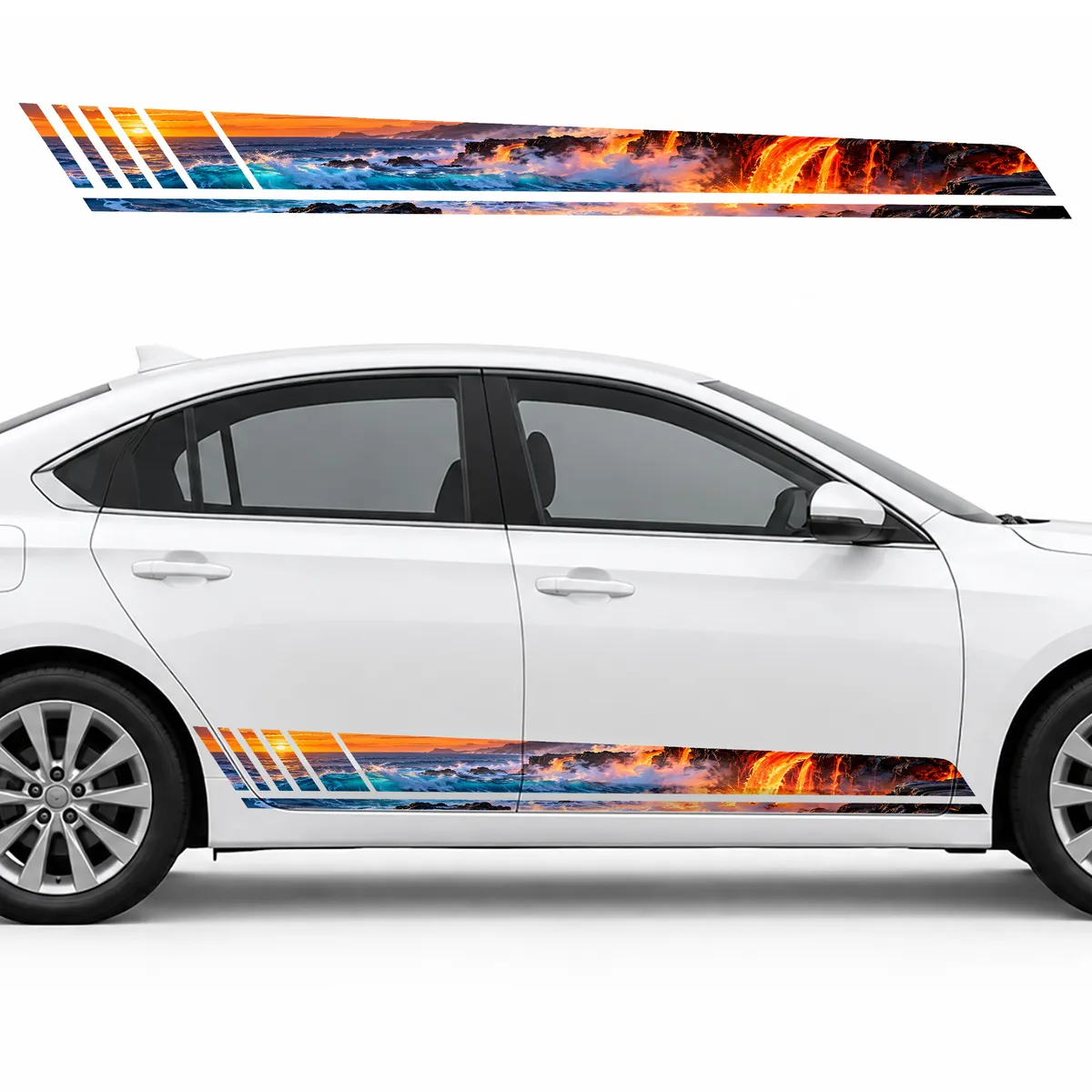 Lava, Basalt and Cobalt Ocean GT racing side door stripes, view 2 of 4