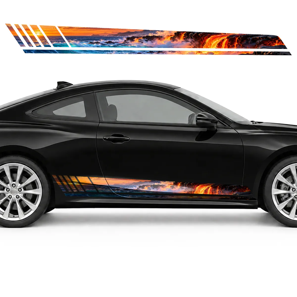 Lava, Basalt and Cobalt Ocean GT racing side door stripes, view 4 of 4