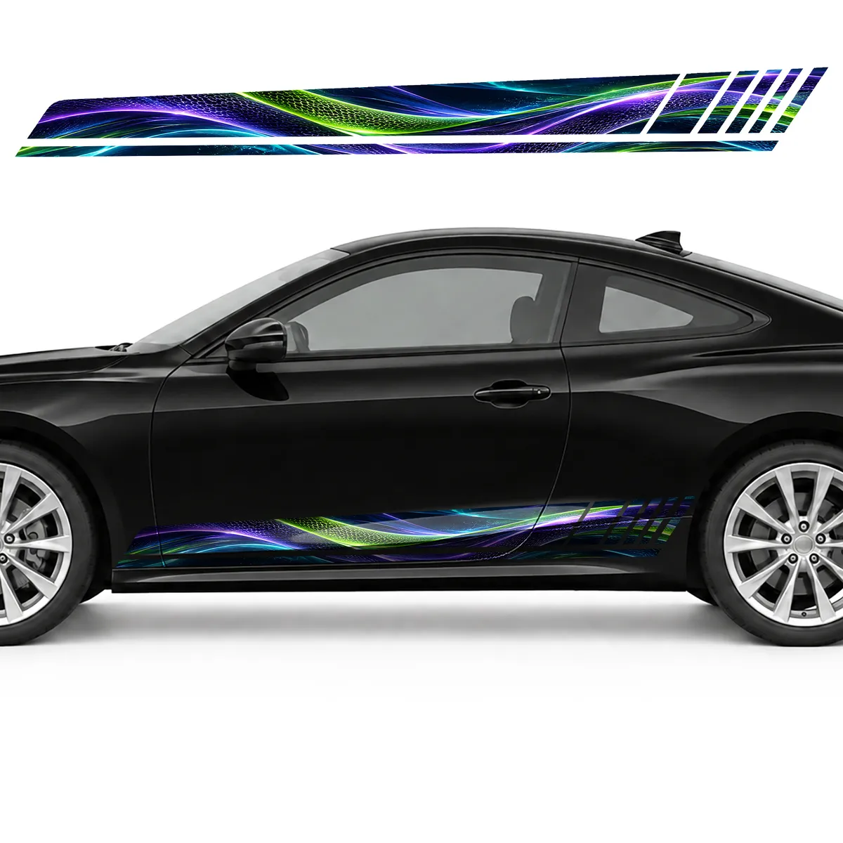 Lime and Violet Aerodynamic Wave GT racing side door, view 3 of 4