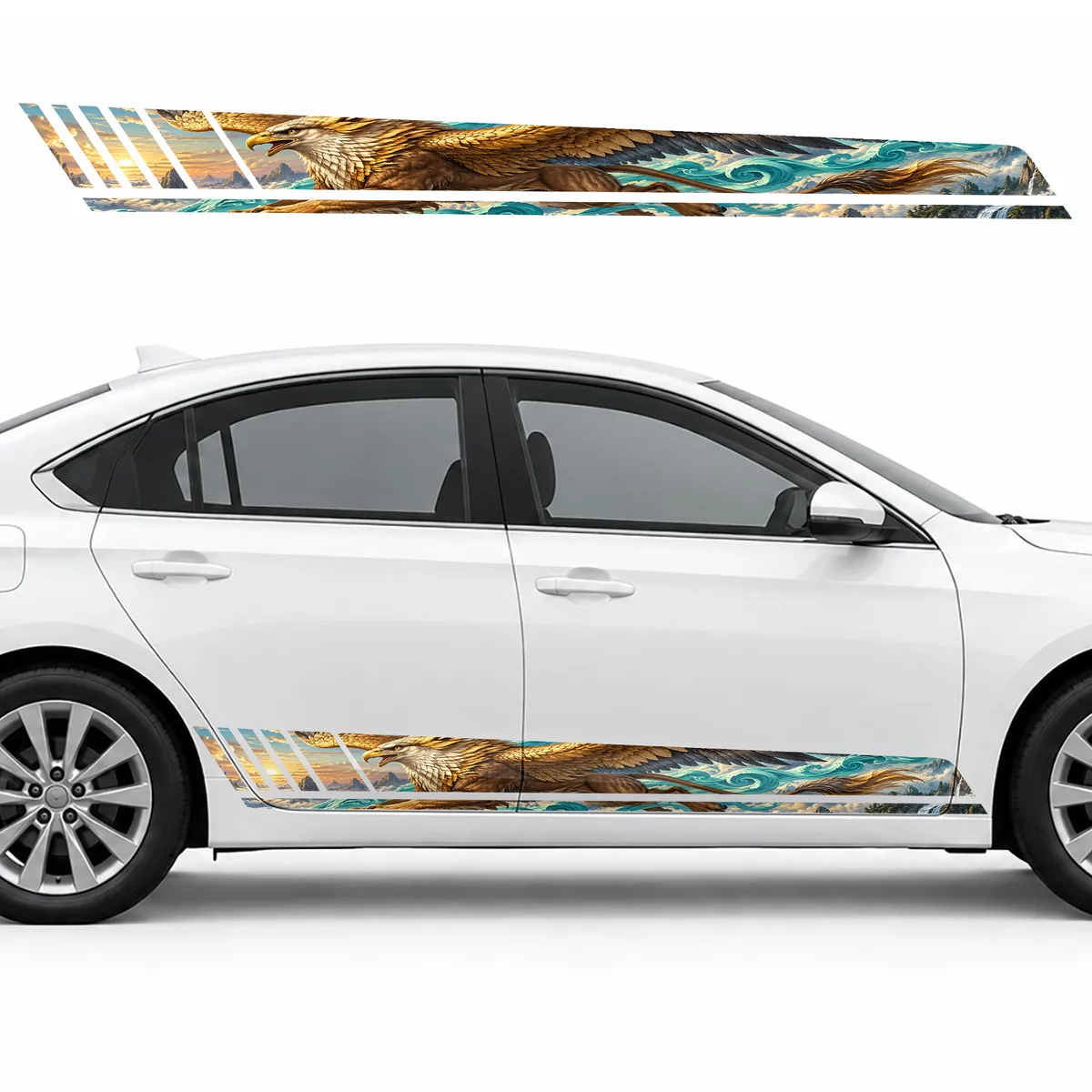 Flying Griffin in Turquoise Clouds GT racing side door, view 2 of 4