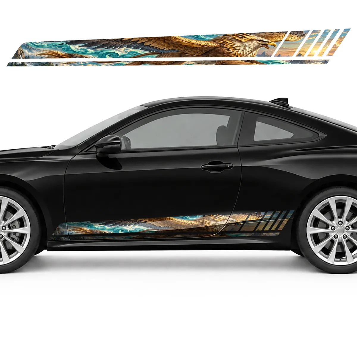 Flying Griffin in Turquoise Clouds GT racing side door, view 3 of 4