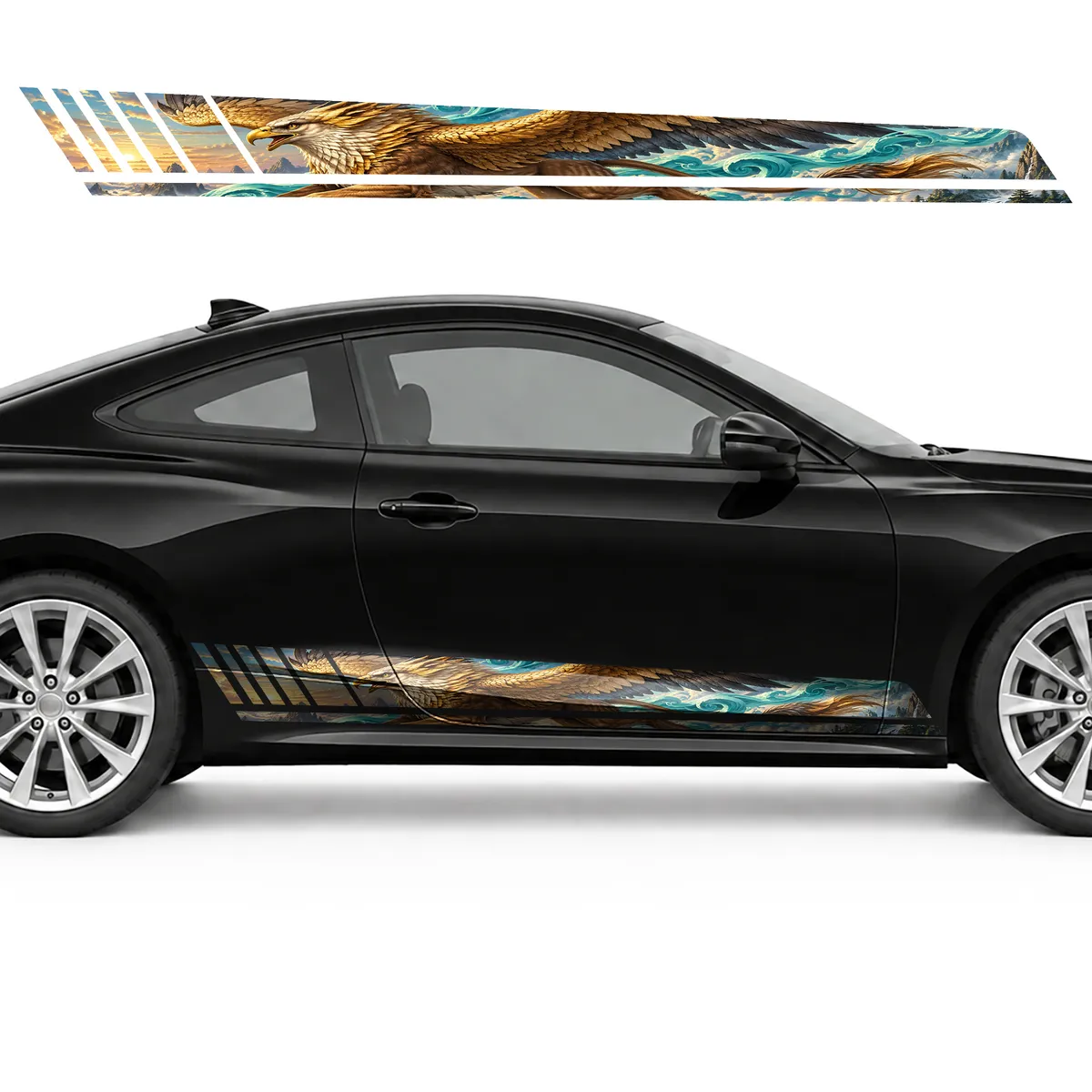 Flying Griffin in Turquoise Clouds GT racing side door, view 4 of 4
