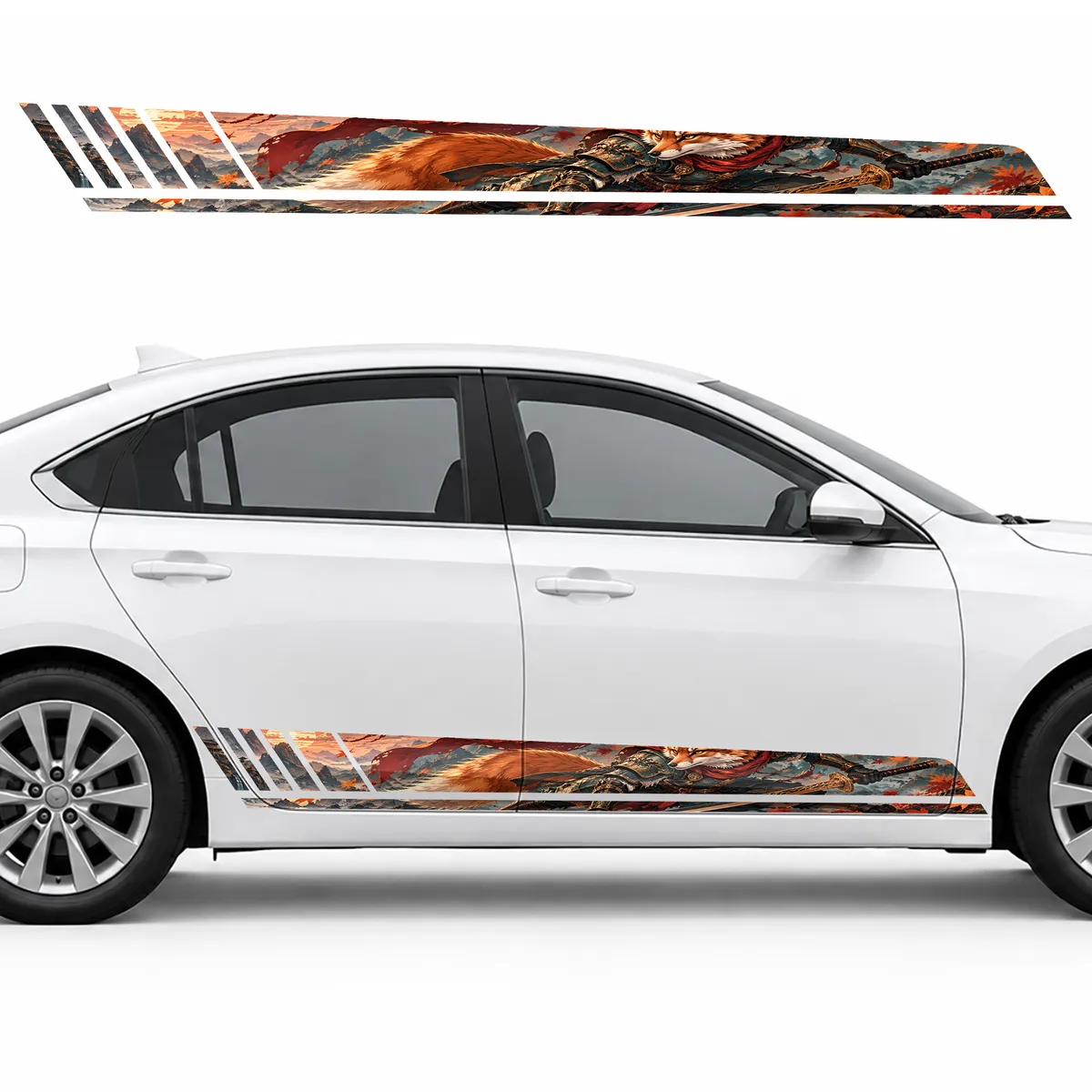 Fox Warrior among Amber Leaves GT racing side door stripes, view 2 of 4