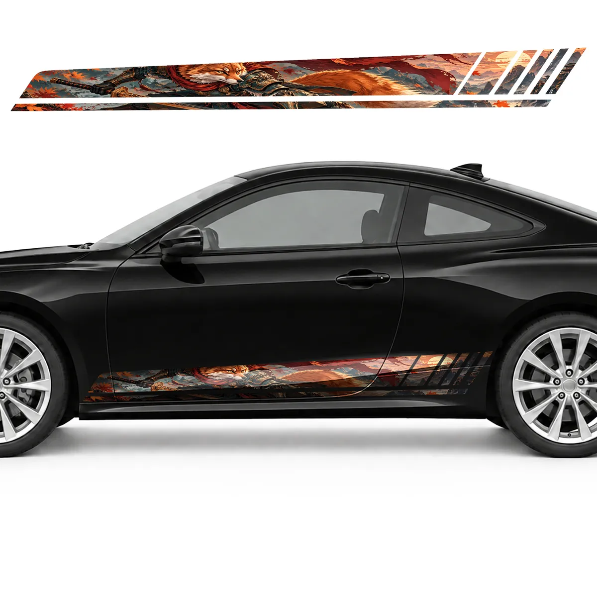 Fox Warrior among Amber Leaves GT racing side door stripes, view 3 of 4