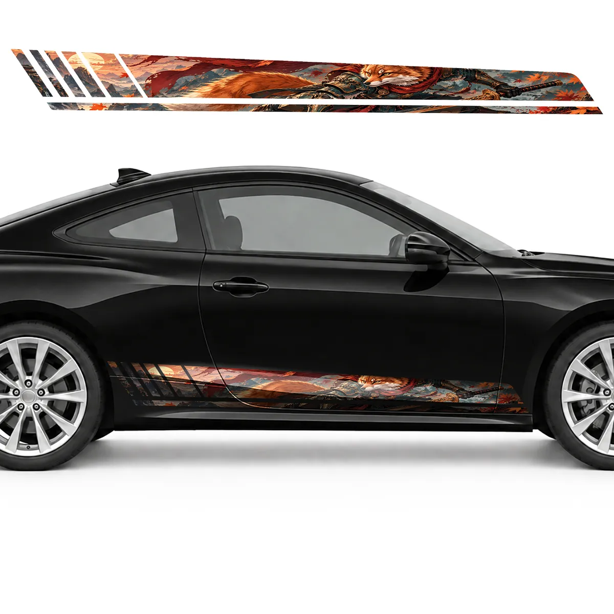 Fox Warrior among Amber Leaves GT racing side door stripes, view 4 of 4
