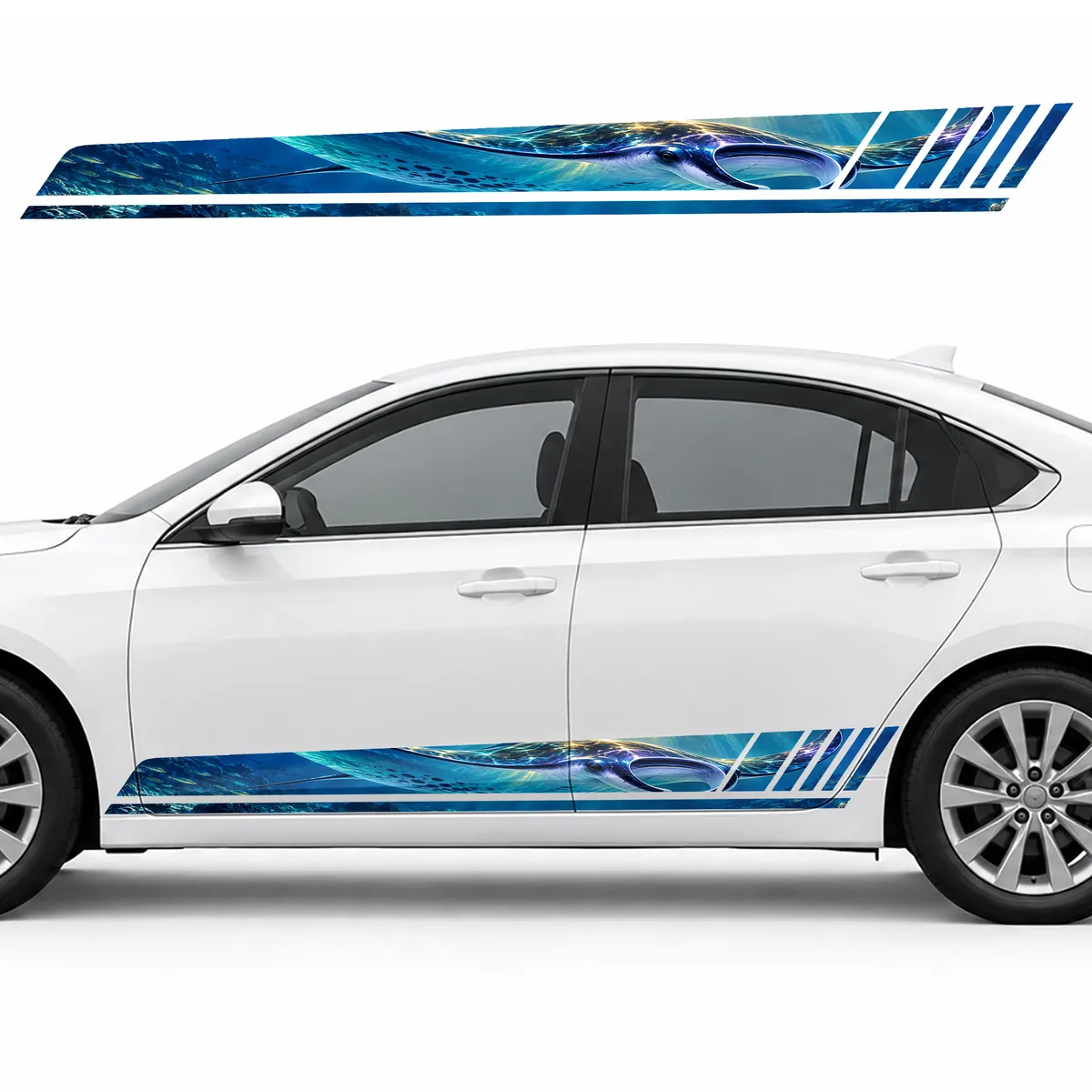 Manta Ray in Golden Ocean Light GT racing side door stripes decals stickers for Cars