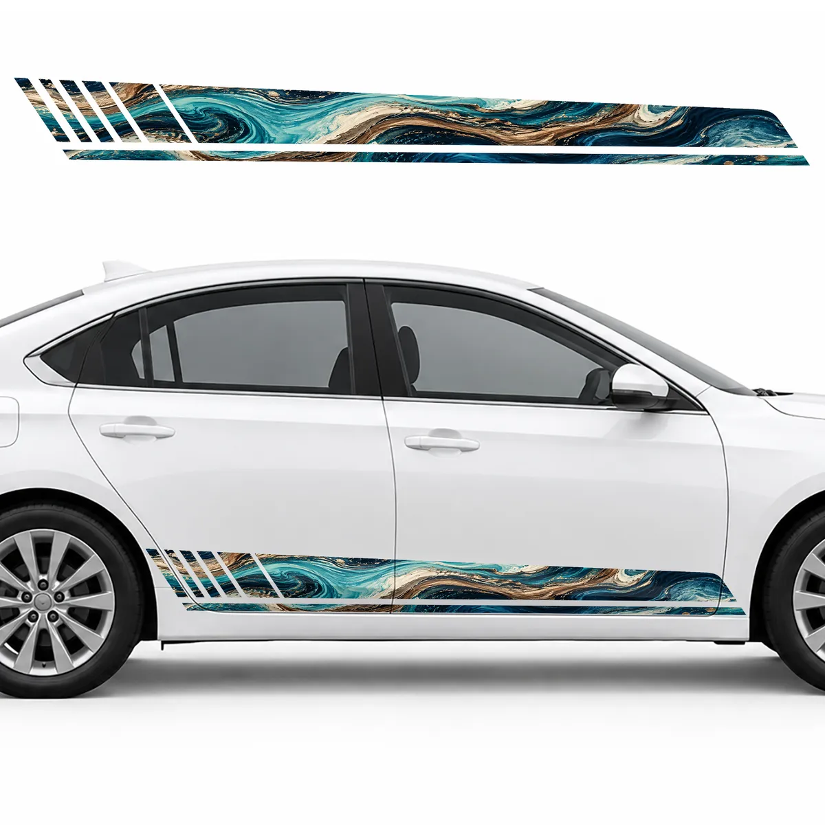 Marble Currents of Turquoise and Bronze GT racing side door, view 2 of 4