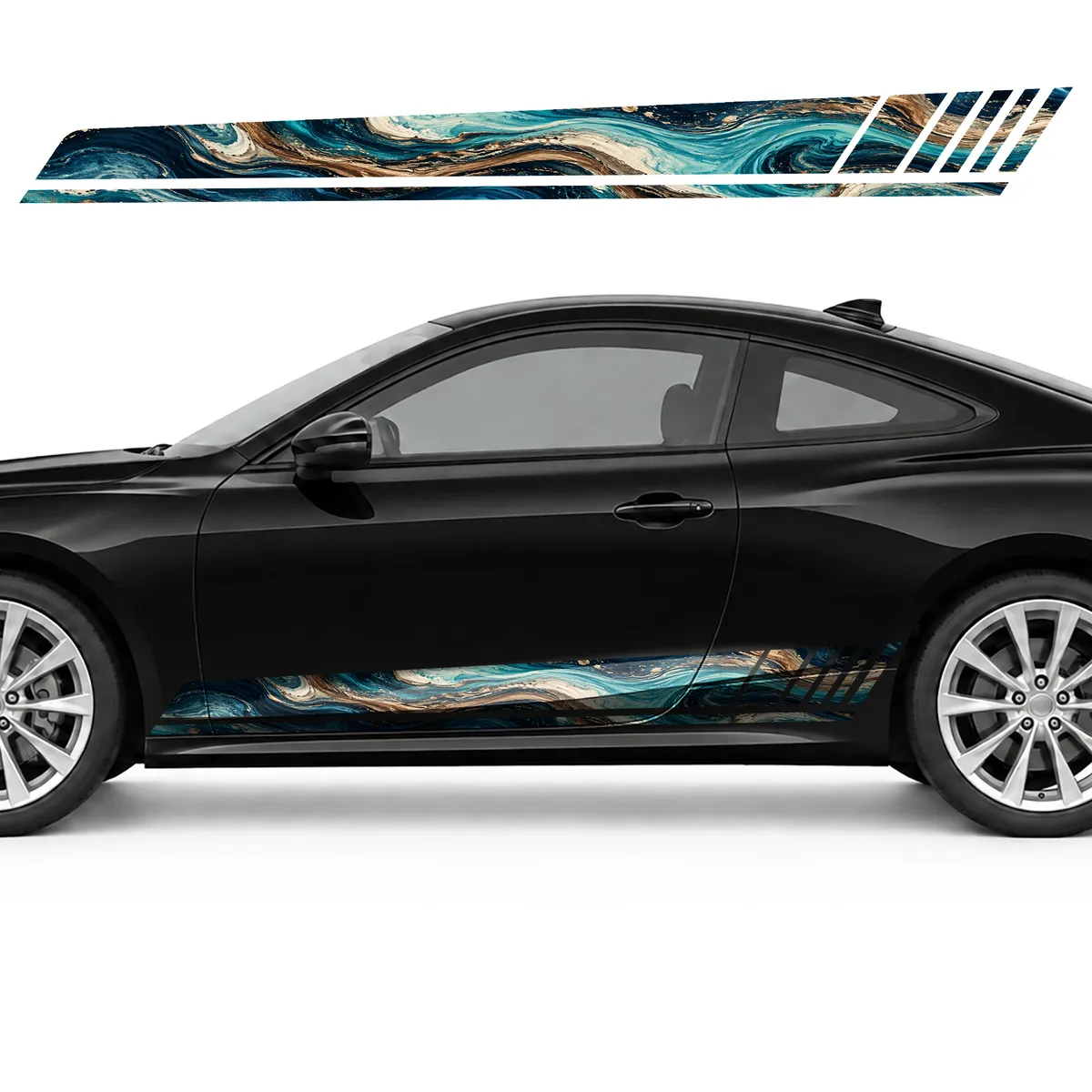 Marble Currents of Turquoise and Bronze GT racing side door, view 3 of 4