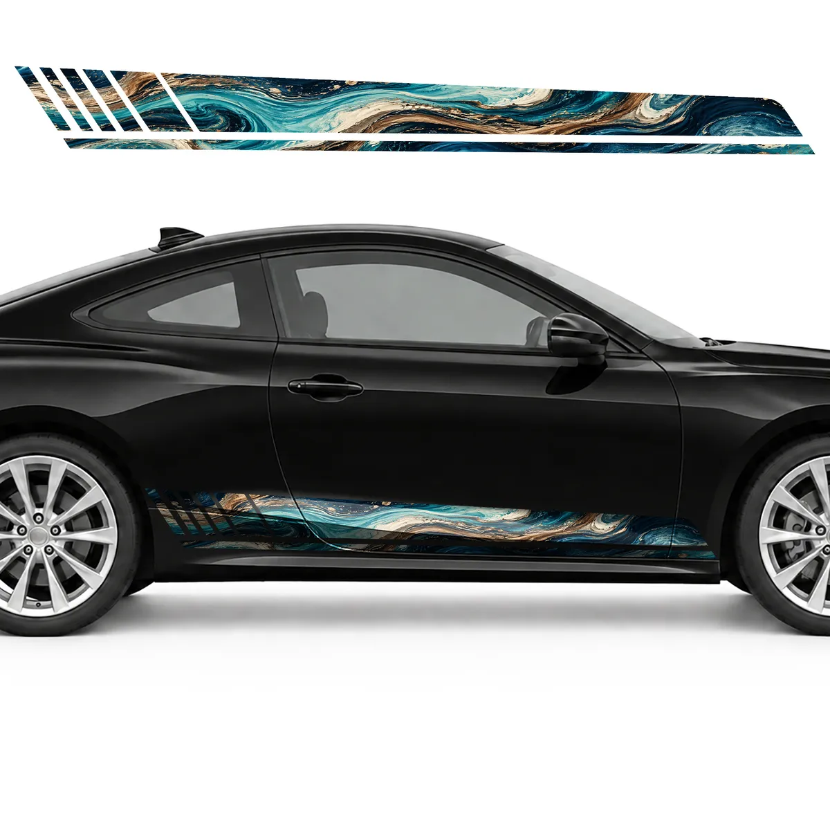 Marble Currents of Turquoise and Bronze GT racing side door, view 4 of 4