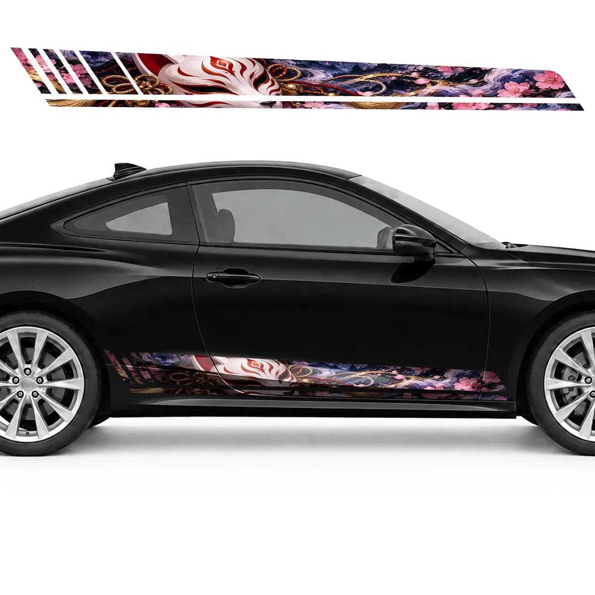 Kitsune Mask in Sakura and Indigo GT racing side door, view 4 of 4