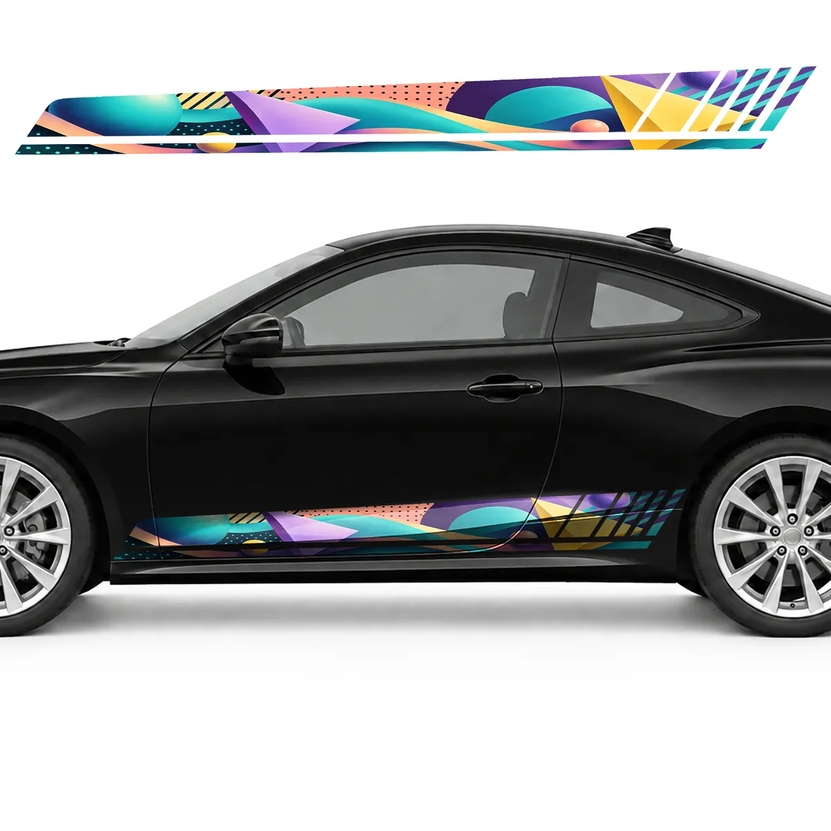 Memphis Style Panorama in Peach and Turquoise GT racing, view 3 of 4