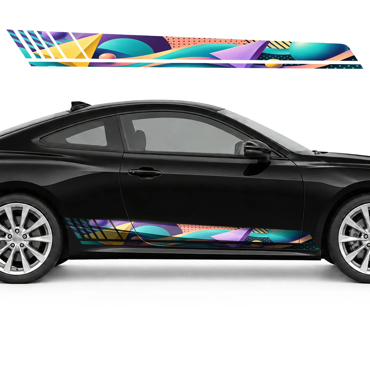 Memphis Style Panorama in Peach and Turquoise GT racing, view 4 of 4