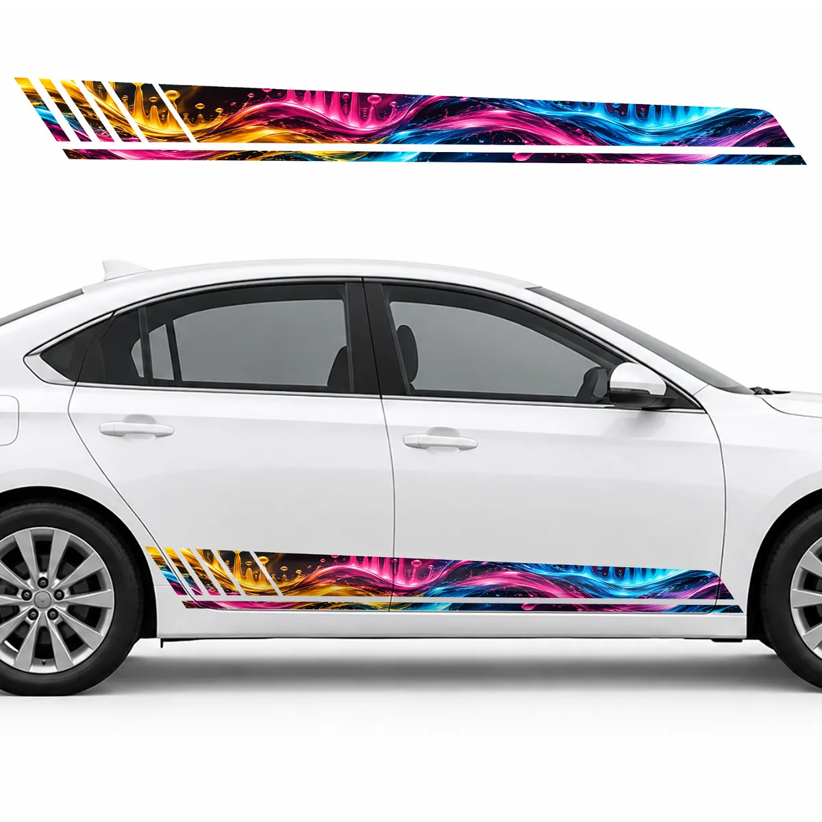 Musical Wave of Liquid Colors GT racing side door stripes, view 2 of 4