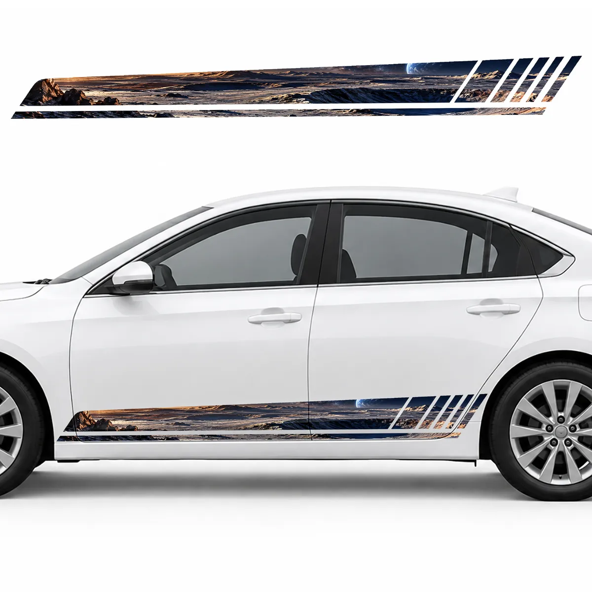 Copper Glow over Lunar Craters GT racing side door stripes decals stickers for Cars