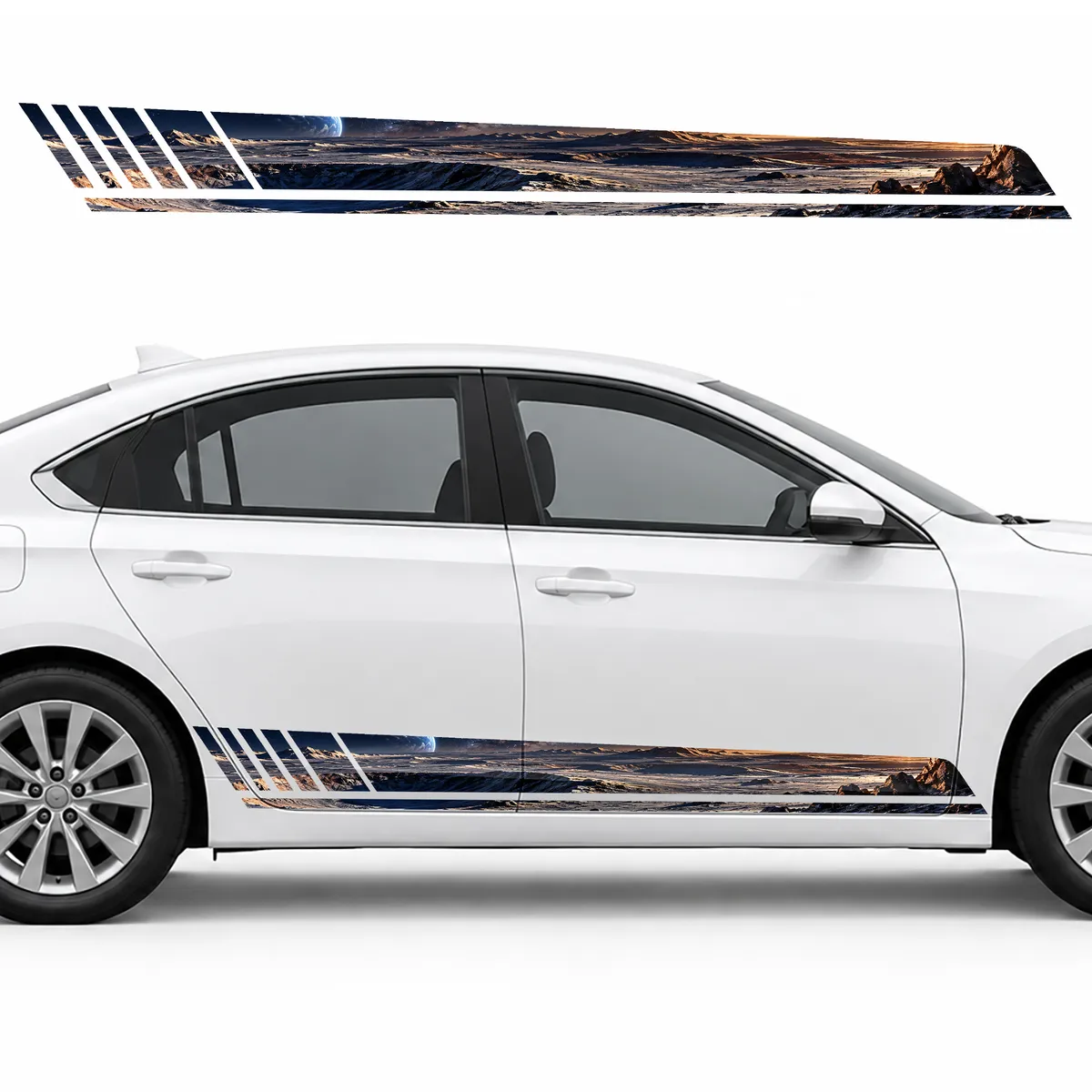 Copper Glow over Lunar Craters GT racing side door stripes, view 2 of 4