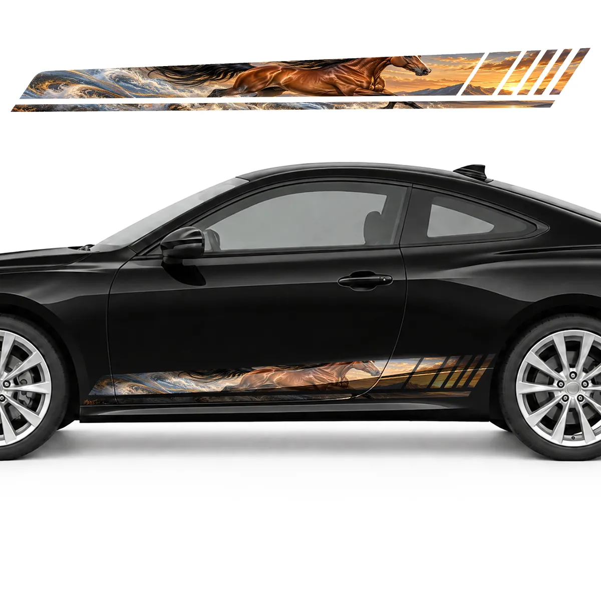Copper Horse in Silver Dust GT racing side door stripes, view 3 of 4