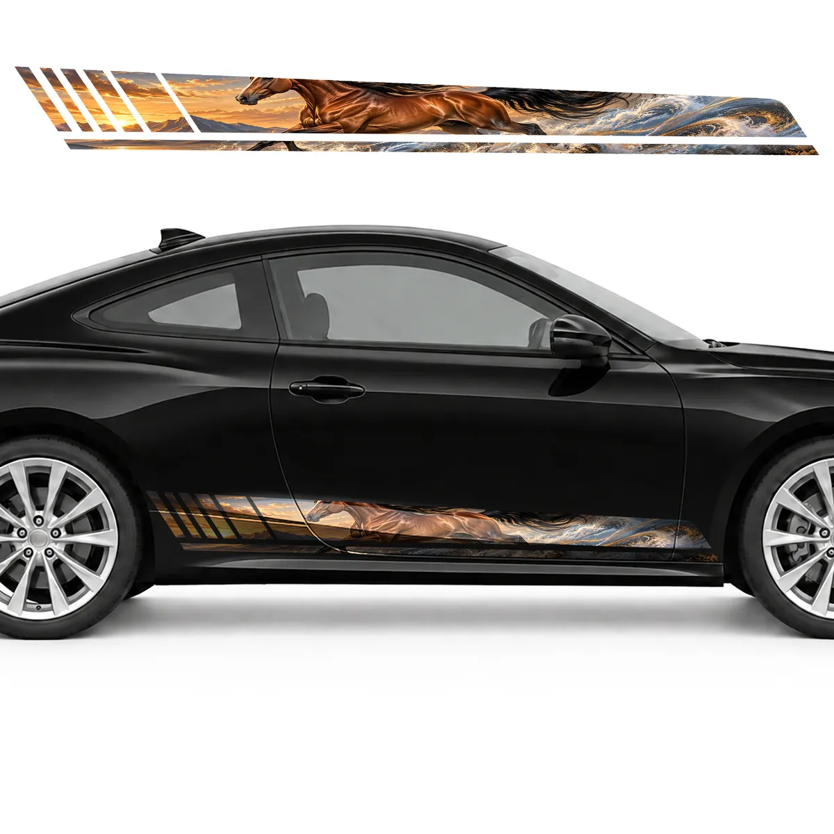 Copper Horse in Silver Dust GT racing side door stripes, view 4 of 4