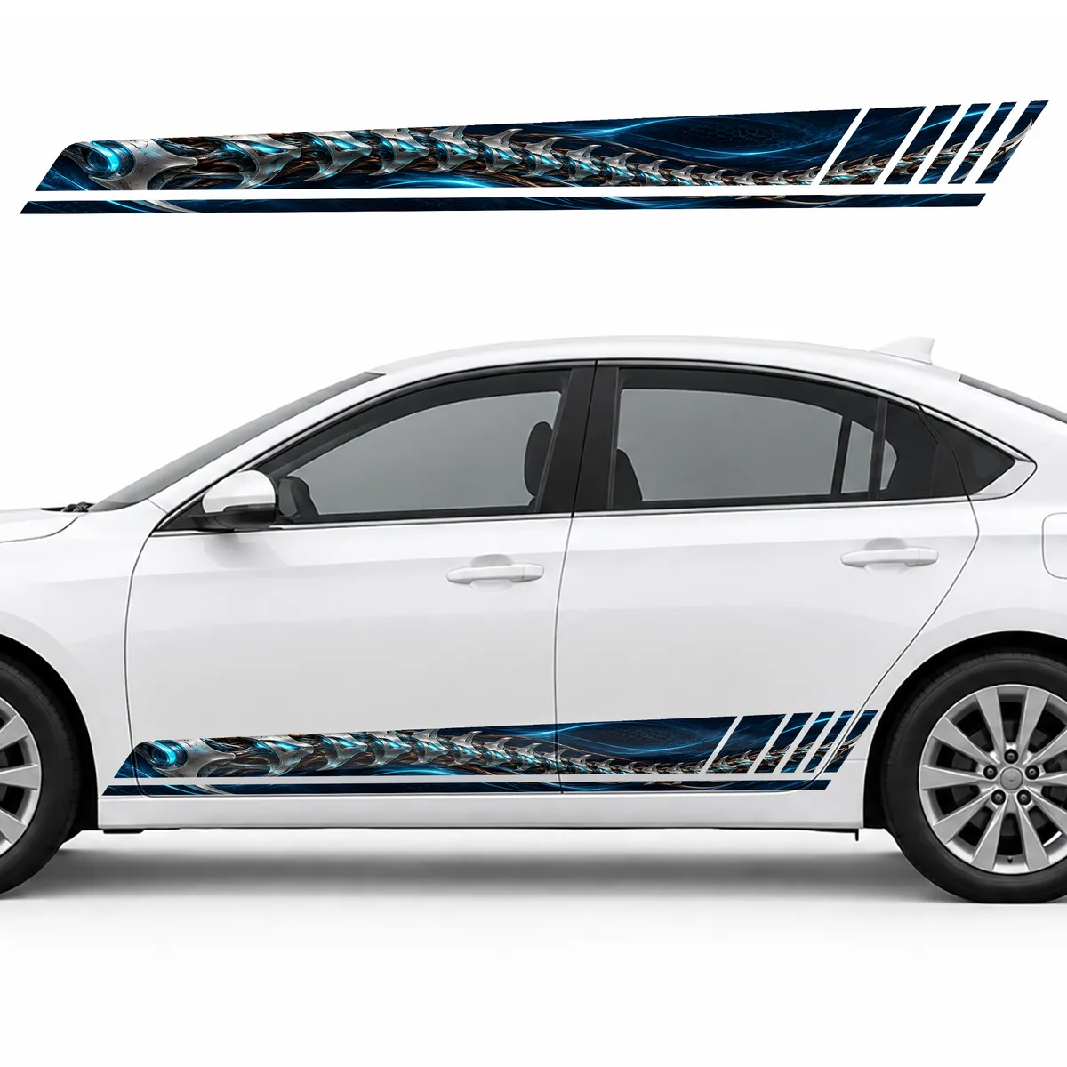 Neon Biomechanical Spine GT racing side door stripes decals stickers for Cars