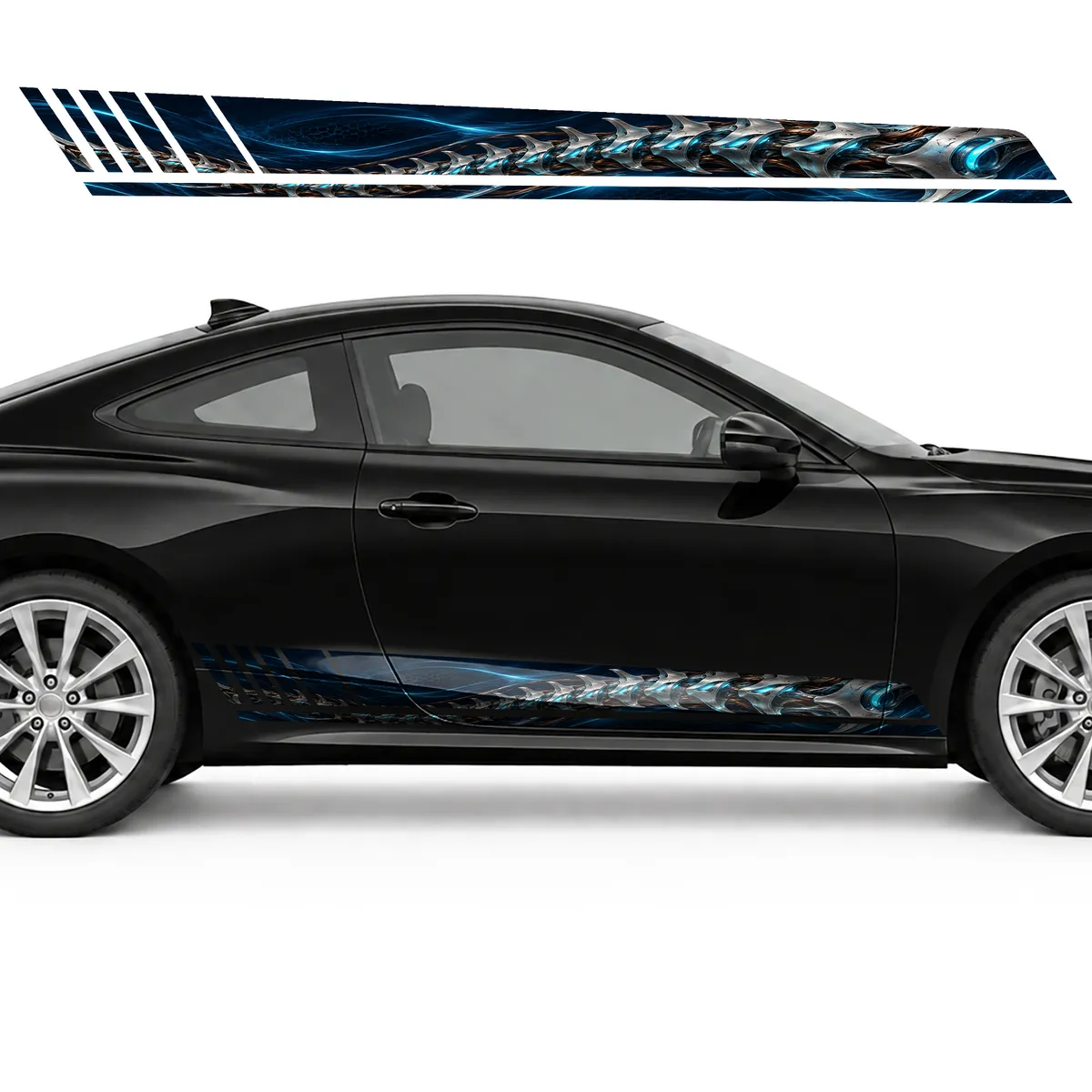 Neon Biomechanical Spine GT racing side door stripes decals, view 4 of 4