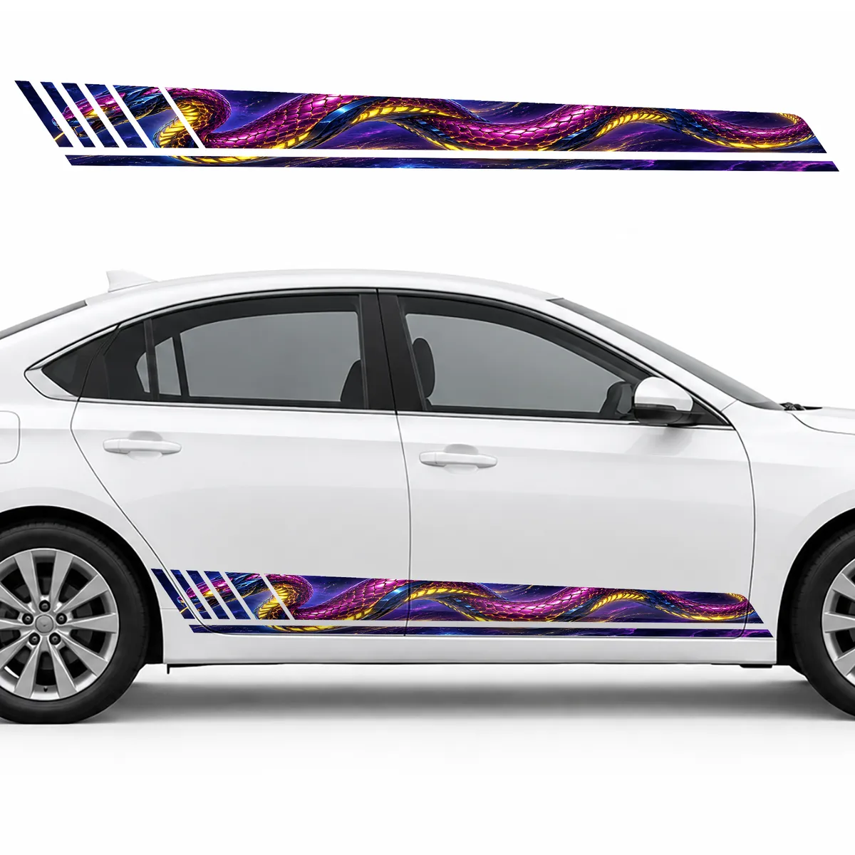 Neon Cyber Serpent on Indigo GT racing side door stripes, view 2 of 4