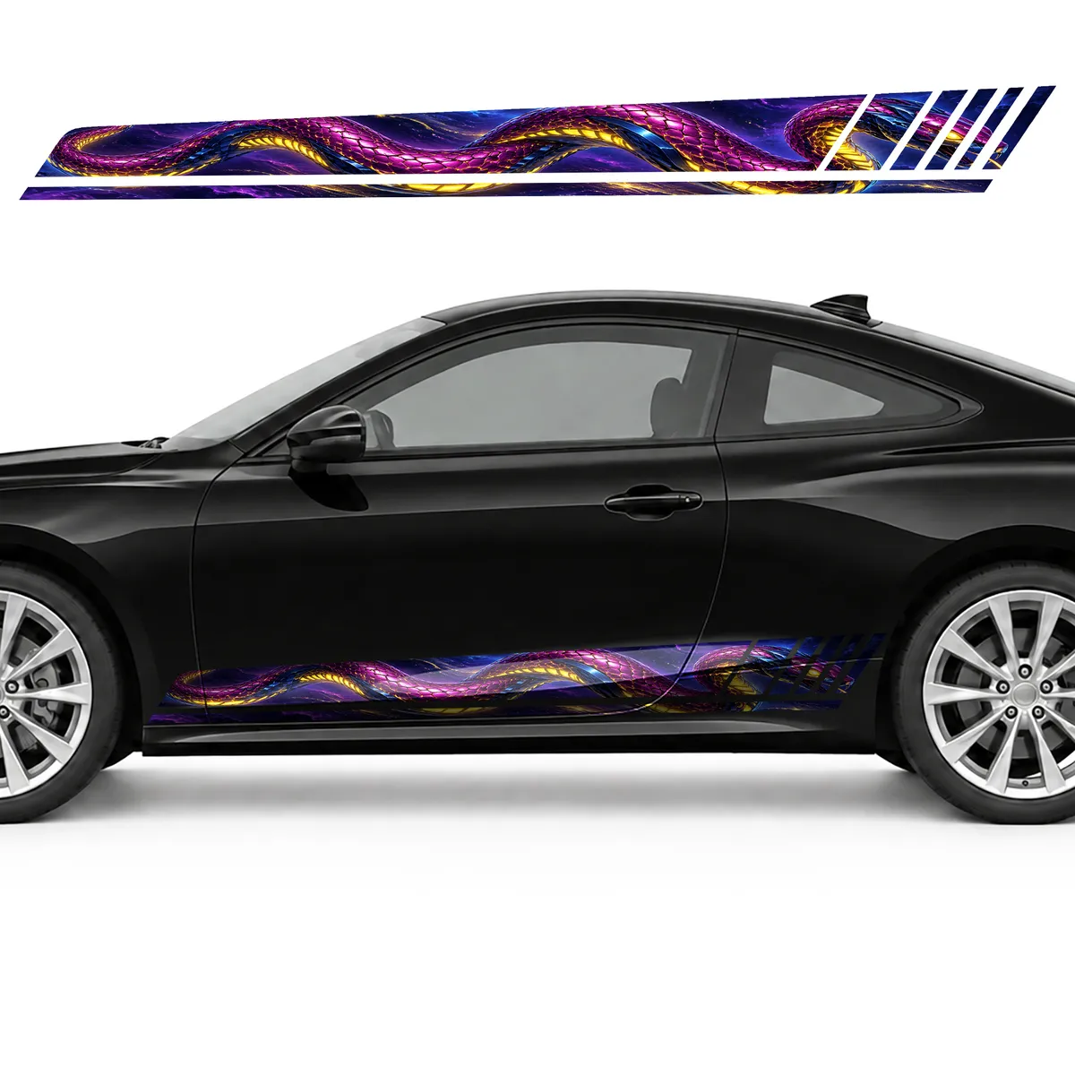 Neon Cyber Serpent on Indigo GT racing side door stripes, view 3 of 4