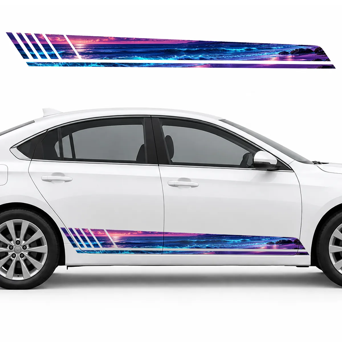 Neon Surf on a Violet Shore GT racing side door stripes, view 2 of 4