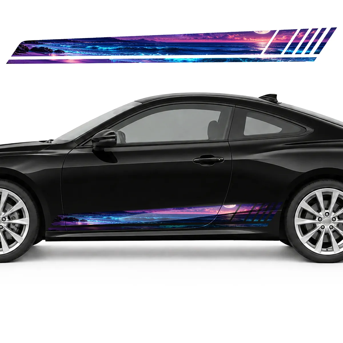 Neon Surf on a Violet Shore GT racing side door stripes, view 3 of 4
