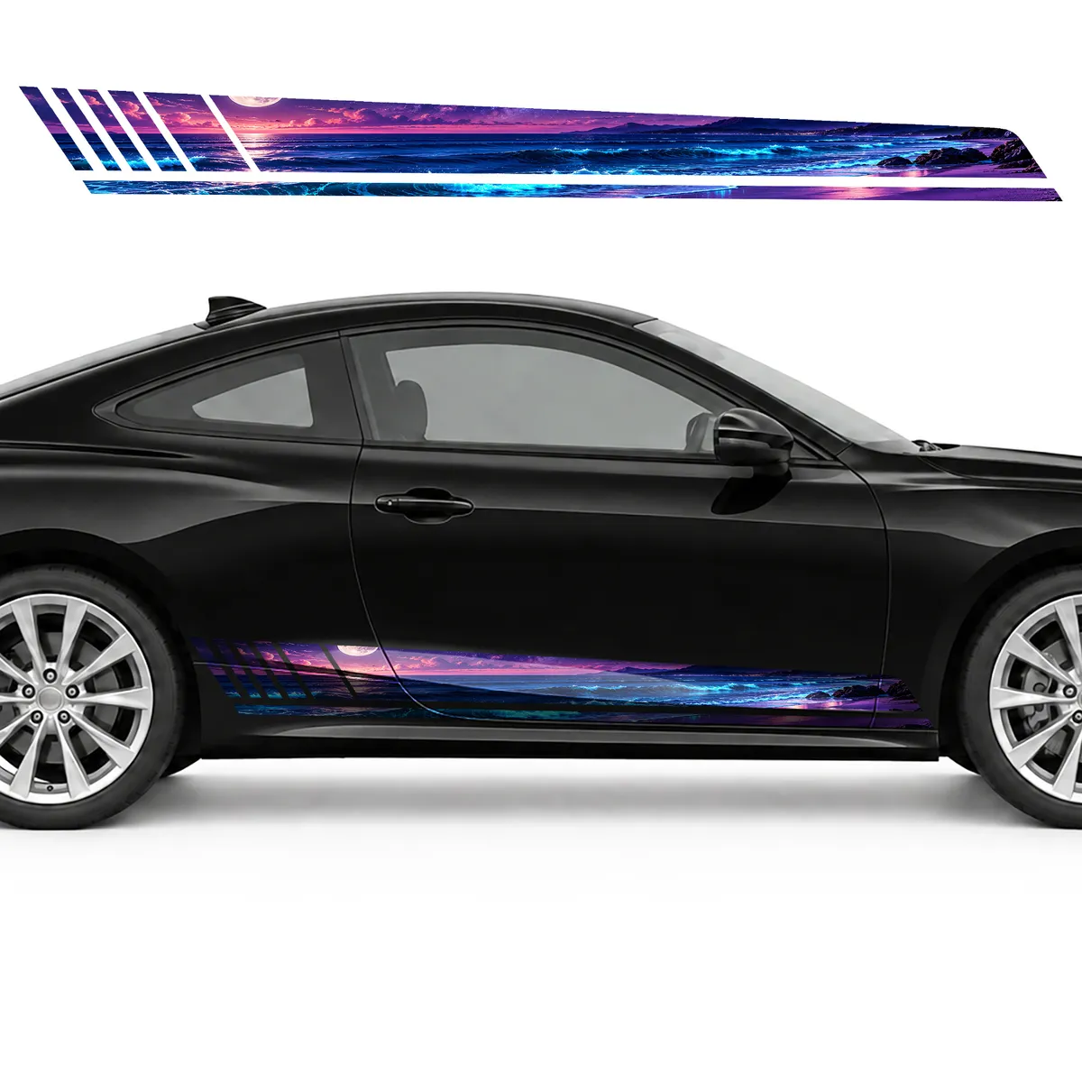 Neon Surf on a Violet Shore GT racing side door stripes, view 4 of 4
