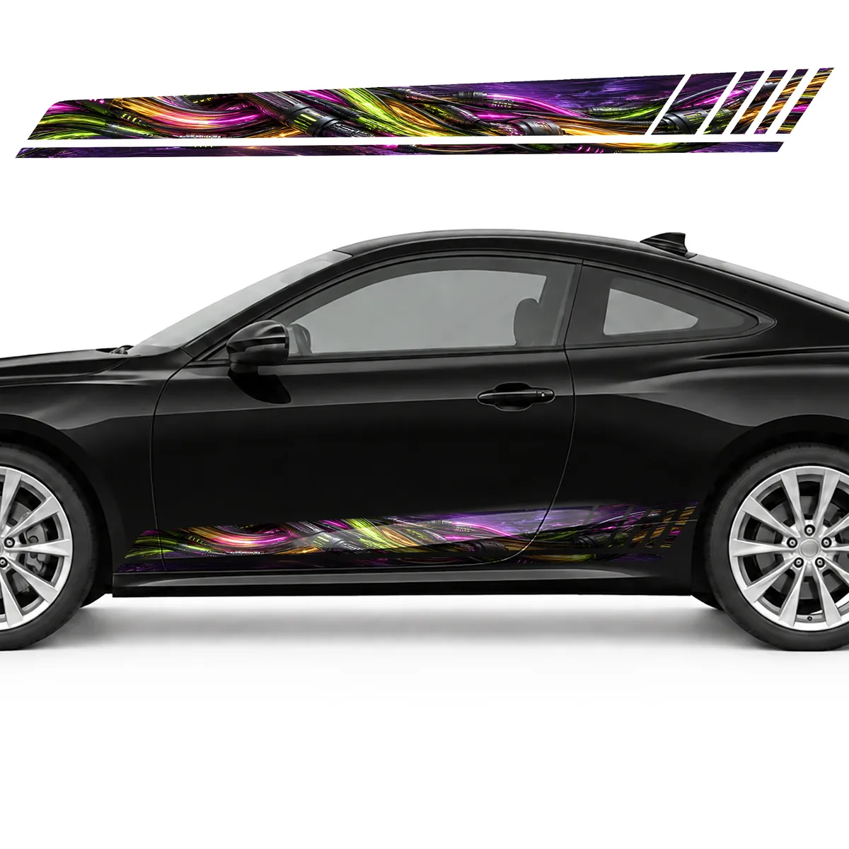 Neon Neural Cables in a Graphite Weave GT racing side door, view 3 of 4
