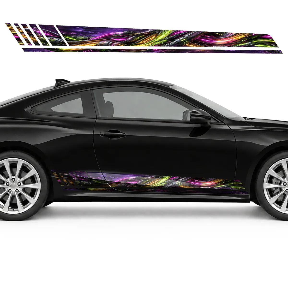 Neon Neural Cables in a Graphite Weave GT racing side door, view 4 of 4