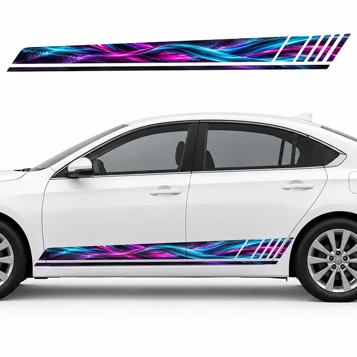 Neon Ribbons on Graphite GT racing side door stripes decals stickers for Cars